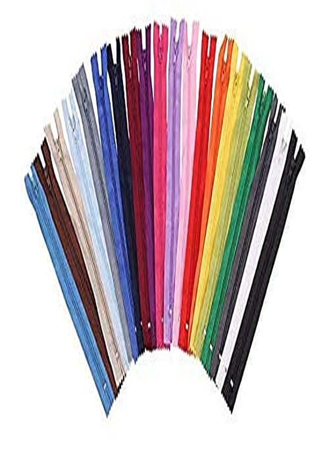 Zenith Polyester Auto-Lock 16 inches Zip for Pants, Palazzos Multicolour - Set of 10zips 16inch Tailoring Zips Perfect Fasteners for Dressmaking Repairs & Embellishing Tailoring Zips Perfect Fasteners - Image 1